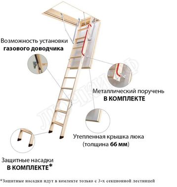 Чердачная лестница Fakro LTK Thermo 700*1400*2800 Чердачная лестница Fakro LTK Thermo 700*1400*2800