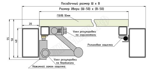 Люк под плитку Нажимной Железяка Mini 600*900 Люк под плитку Нажимной Железяка Mini 600*900