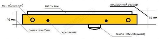 Люк под плитку Нажимной Апельсин 200*650 Люк под плитку Нажимной Апельсин 200*650