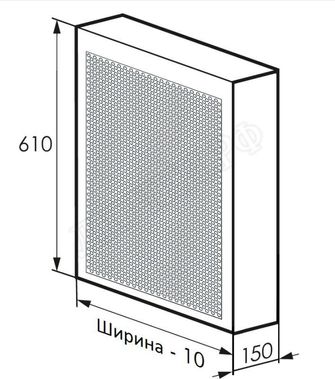 Радиаторный экран С перфорацией Кружок Металлический верх 790*610 Радиаторный экран С перфорацией Кружок Металлический верх 790*610